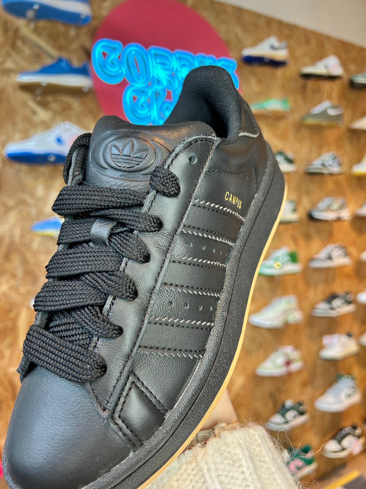 Adidas campus cuir noir