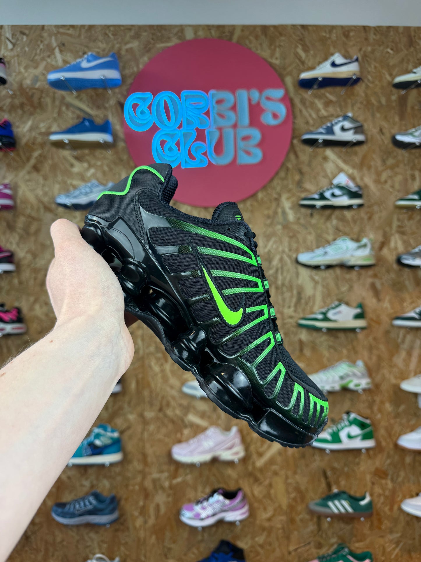 Nike shox TL black neon